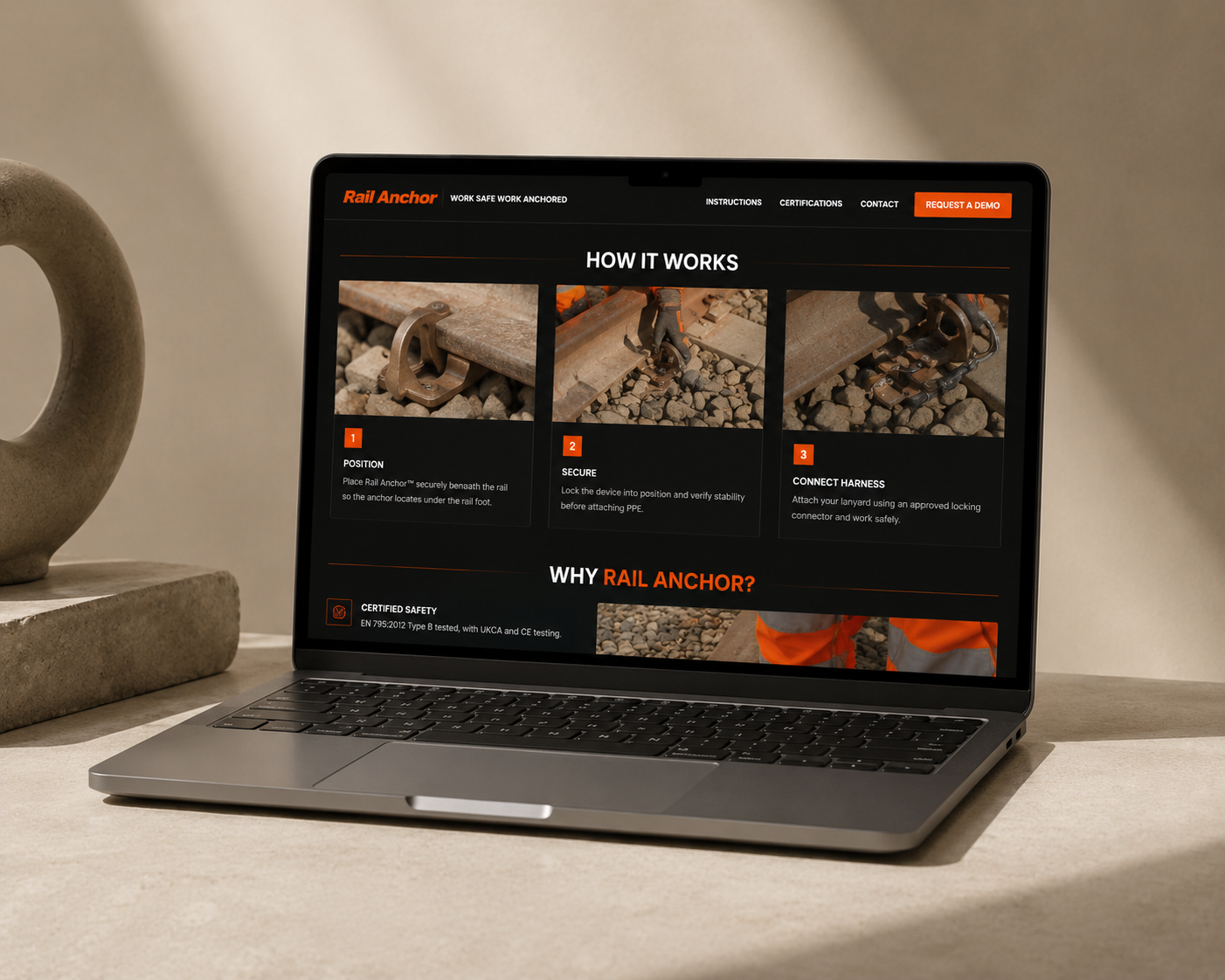 Rail Anchor website mockup