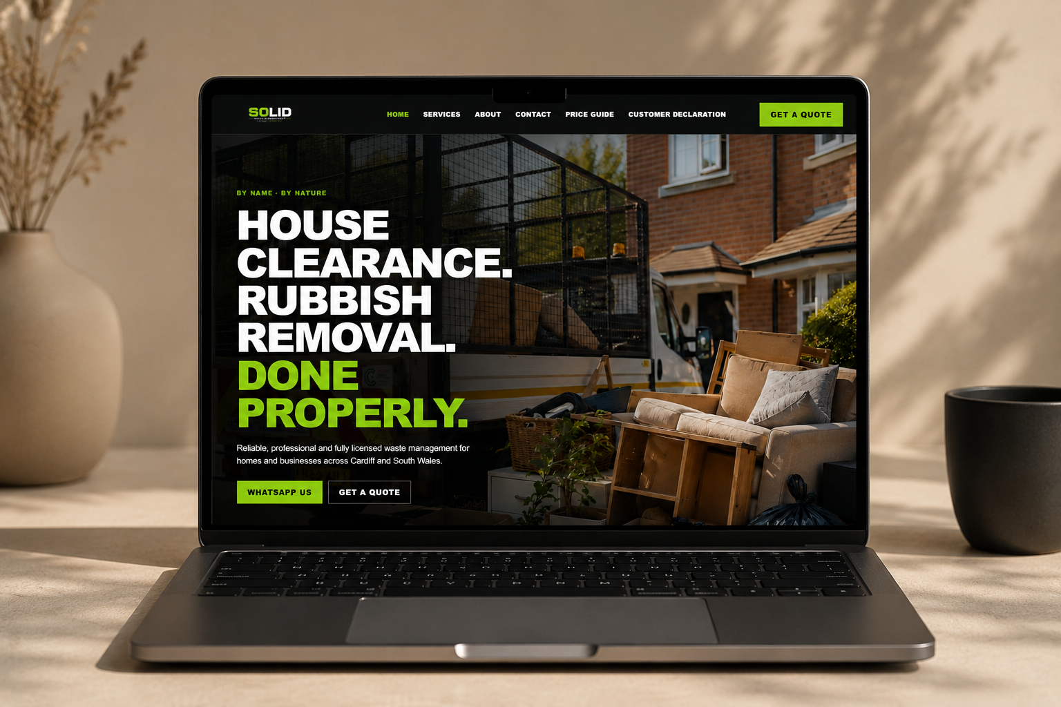 Solid Waste Management website mockup